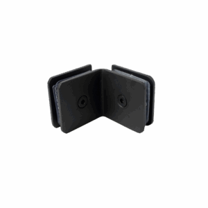 Clip  Vidrio A Vidrio 90° Cuadrado  Color Negro Mate